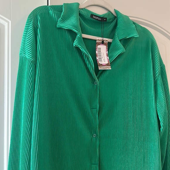 Boohoo Plisse Beach Shirt (M) & Wide Leg Trousers (S) - Picture 5 of 5